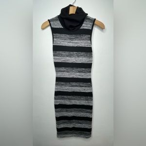 AlT.B Sleeveless Turtleneck Black & Gray Dress